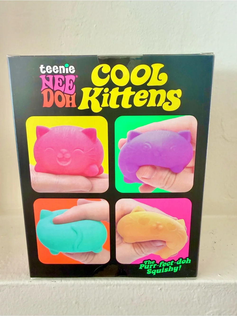 NEW! 100% AUTHENTIC Schylling Teeny Needoh NEE DOH Cool Kittens Squishy Set!